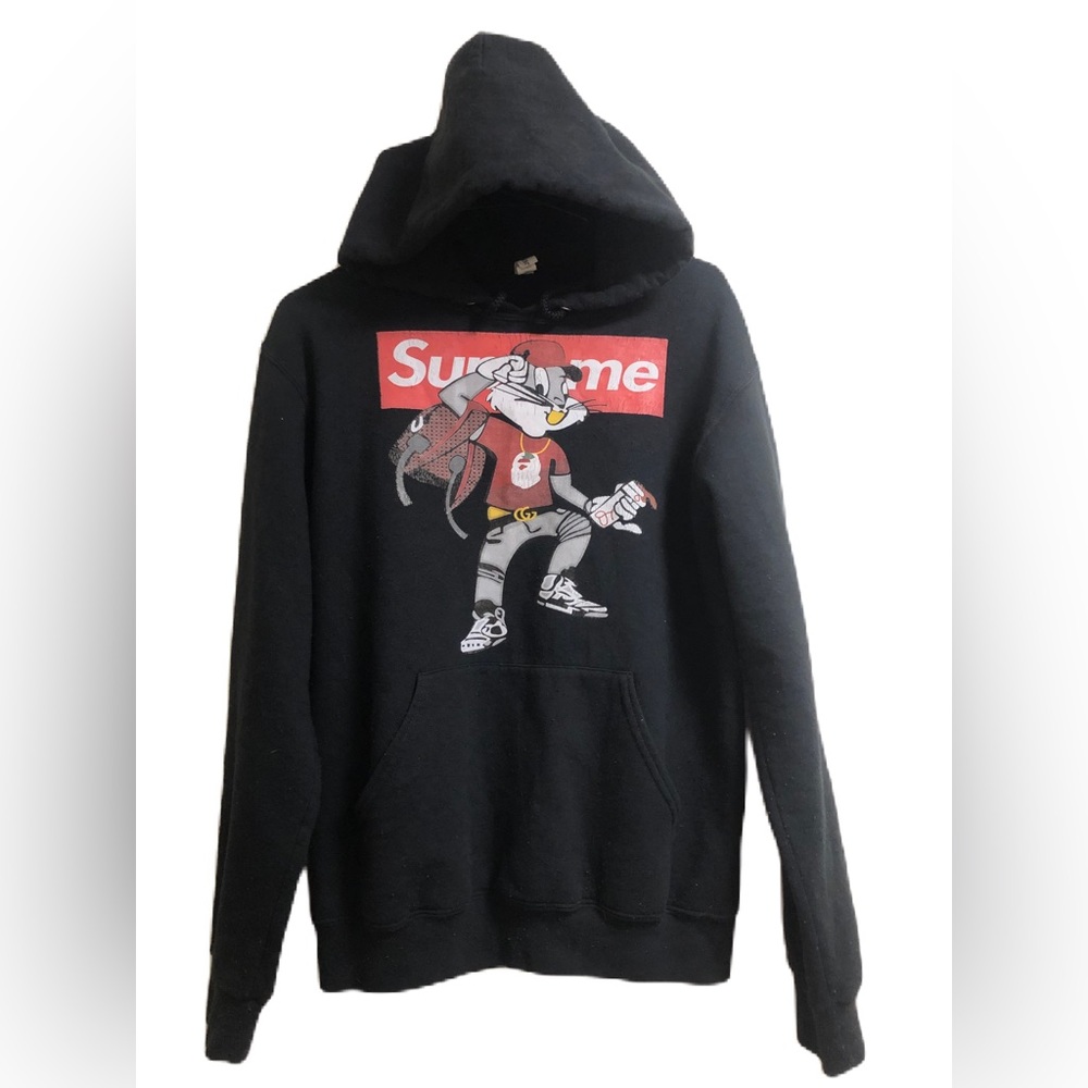 Jerzees Hoodie Supreme Bugs Bunny Mens Small Black
